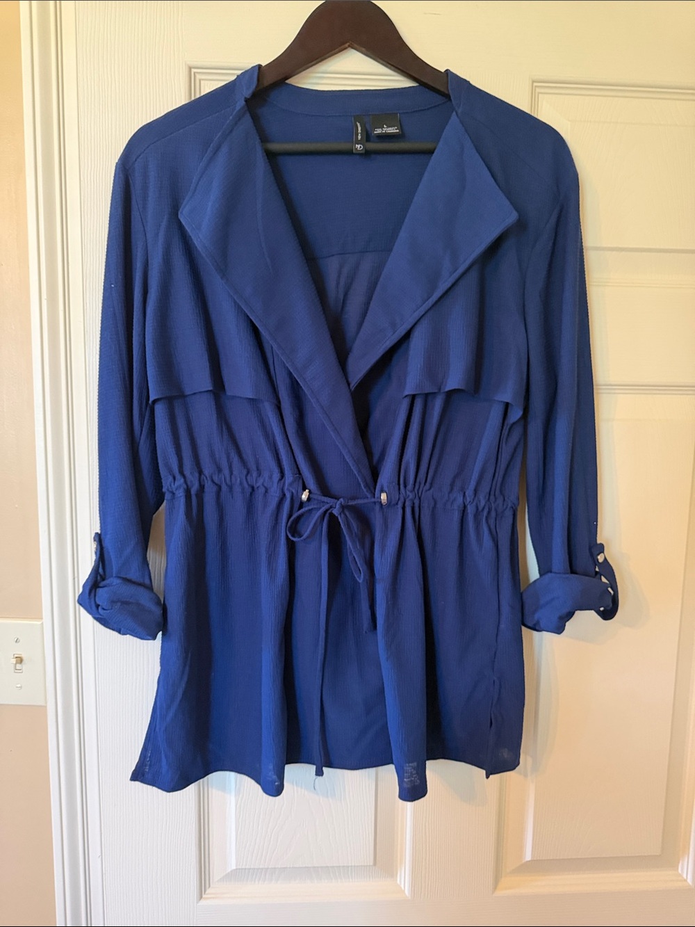 new directions Navy Open-Front Jacket